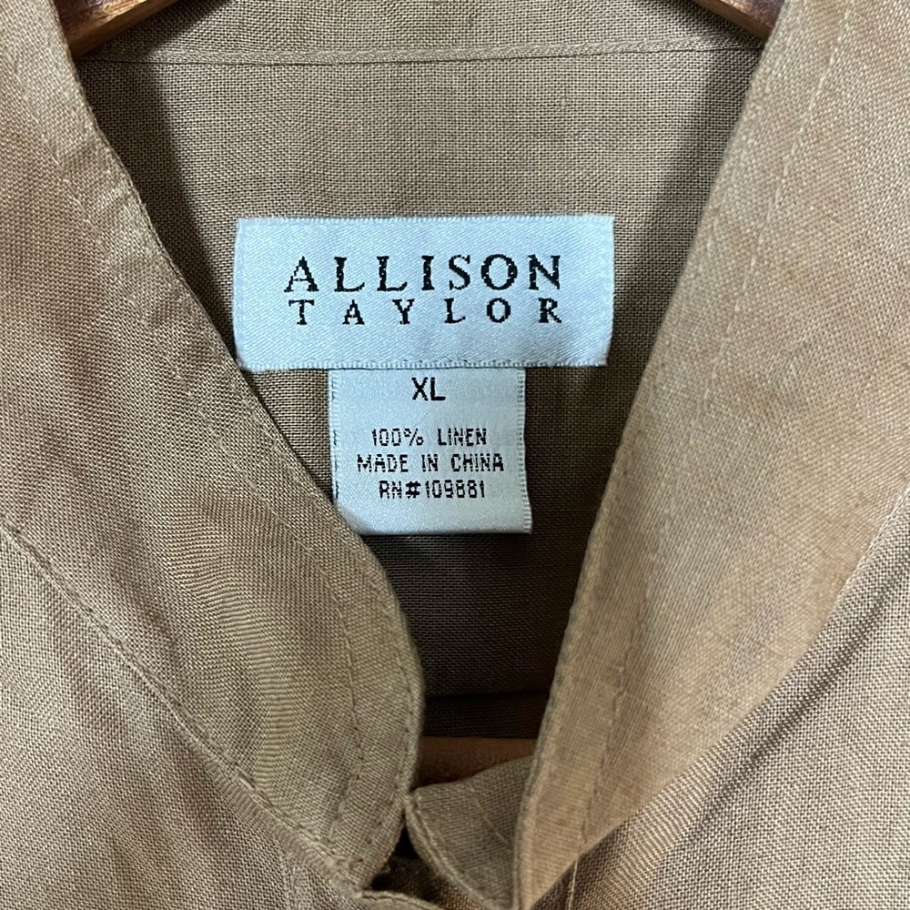 Allison Taylor Light Brown Linen Shirt Dress - Picture 2 of 2